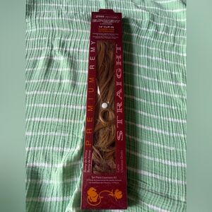 Euronext 100% Human Hair Extensions Premium Remy Straight 14” Clip-In Caramel